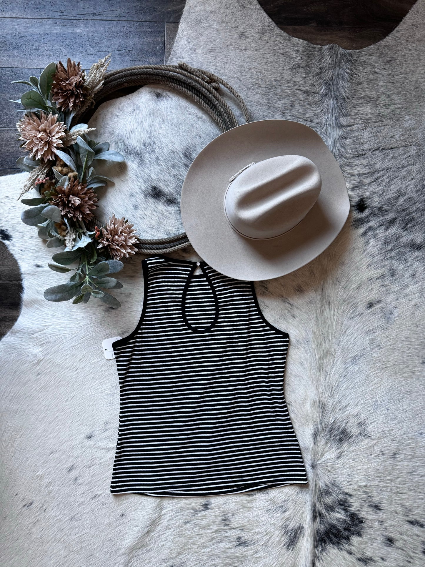 Striped Ribbed Knit Tank Top