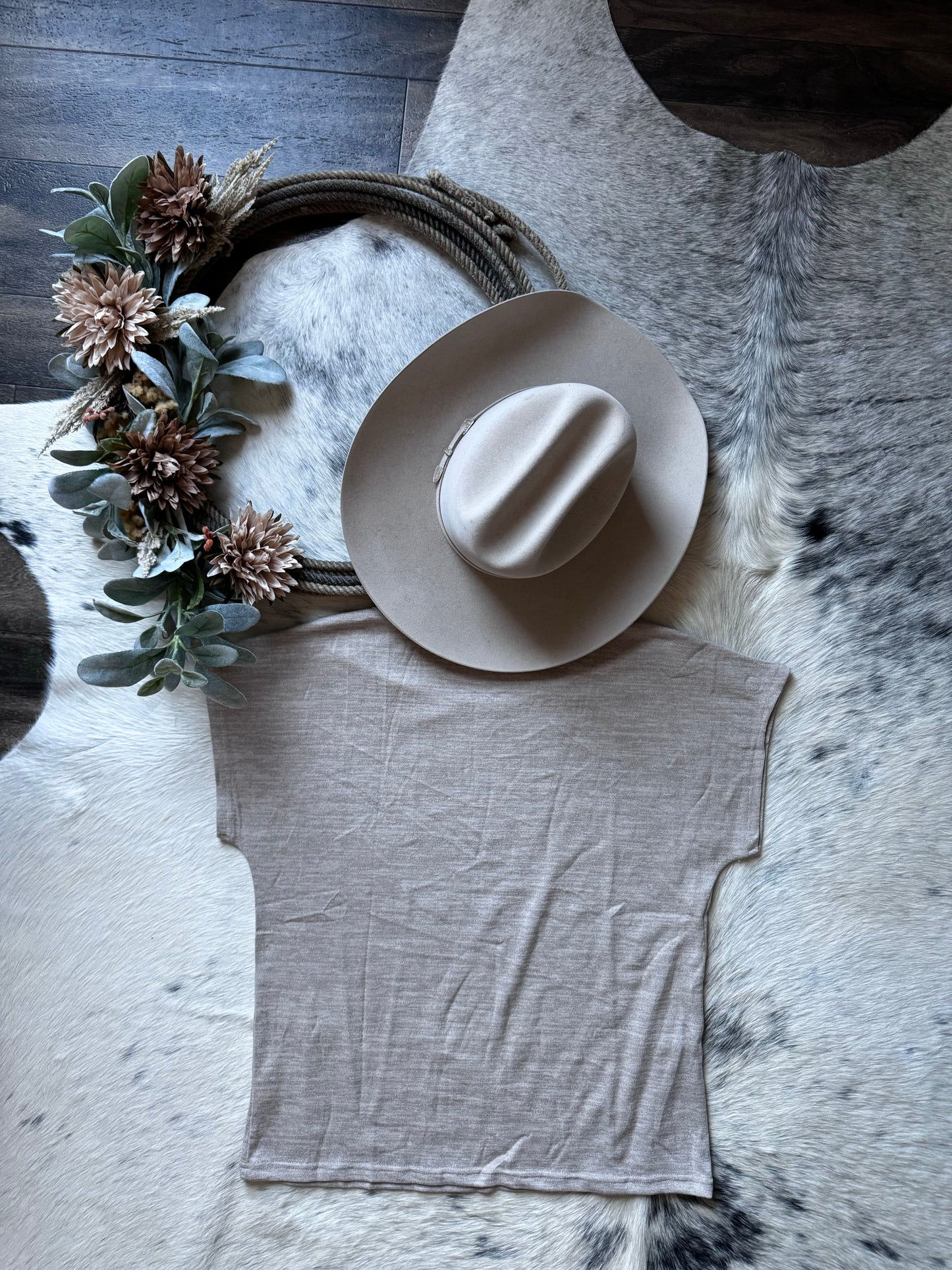 Tan Button Top