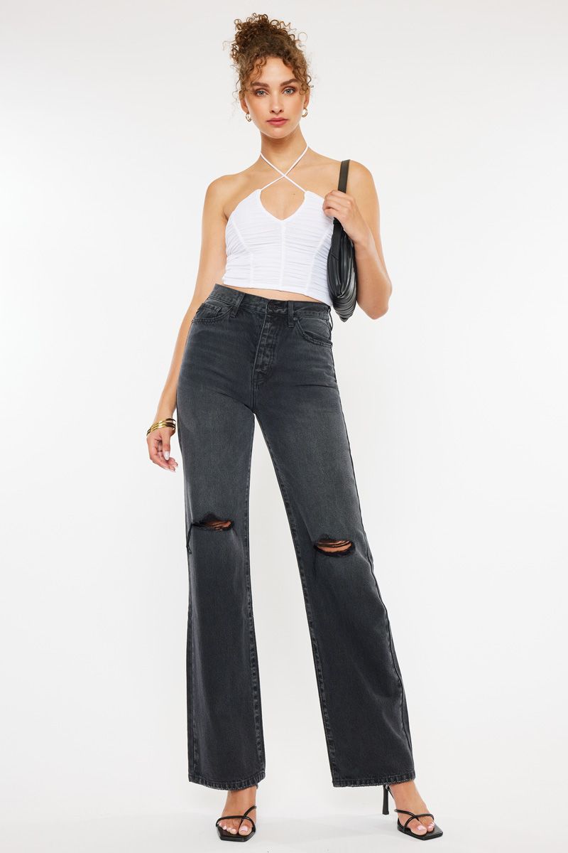 Kancan Black knee ripped jean