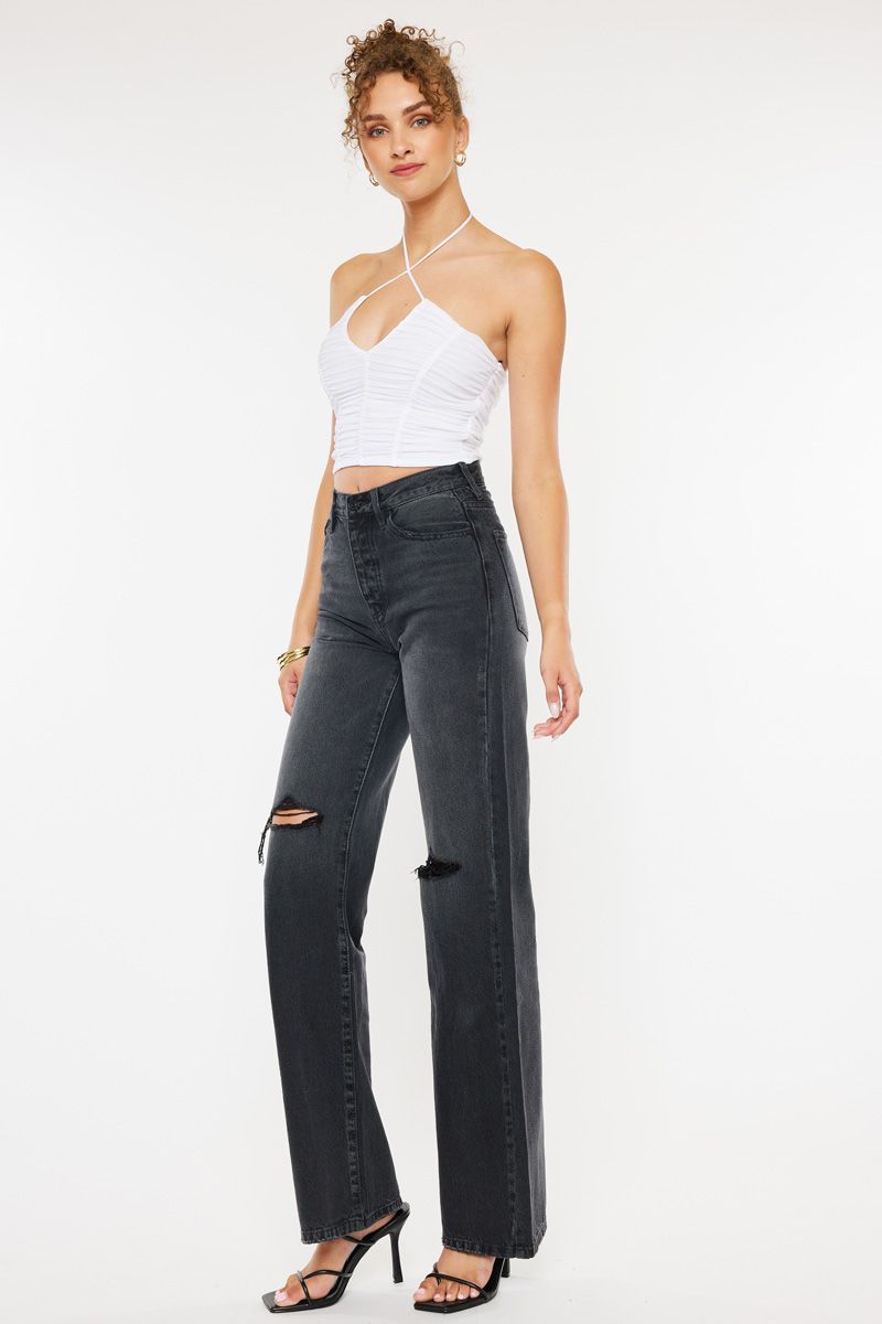 Kancan Black knee ripped jean
