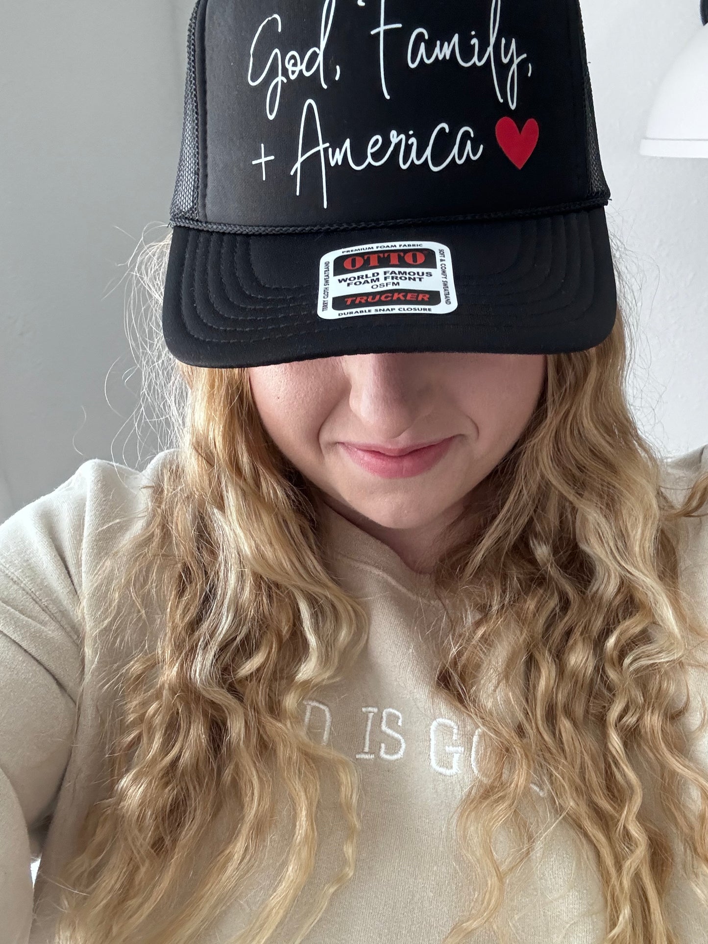 God, Family, and America Hat