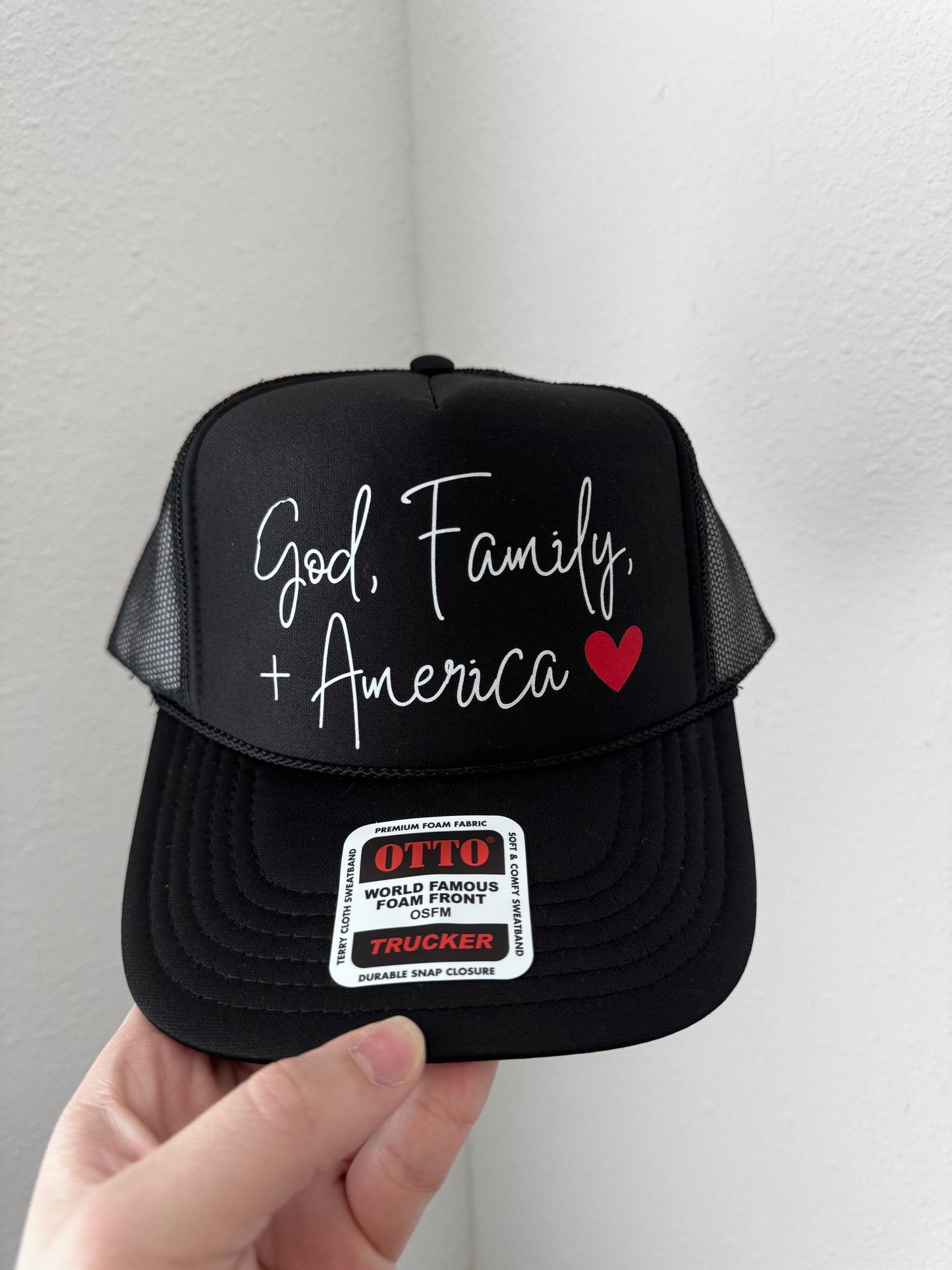 God, Family, and America Hat
