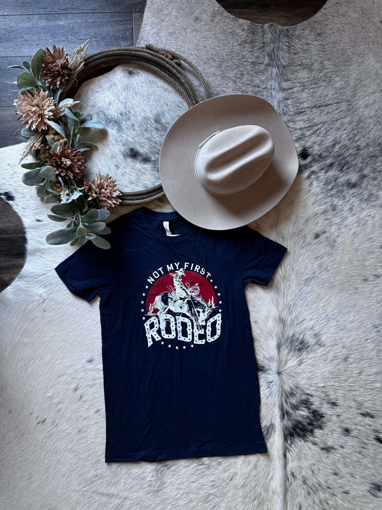 Not My First Rodeo Cowboy Graphic Tee