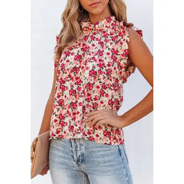 Wallace Mock Neck Sleeveless Blouse