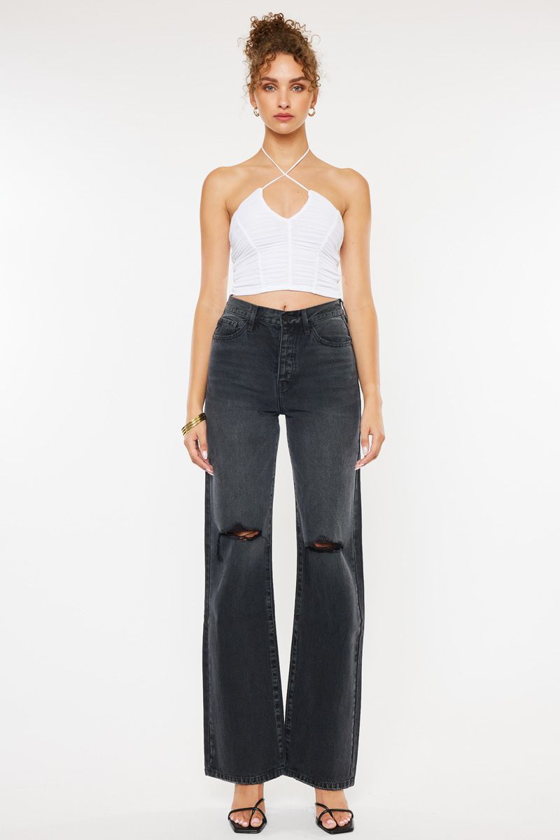 Kancan Black knee ripped jean